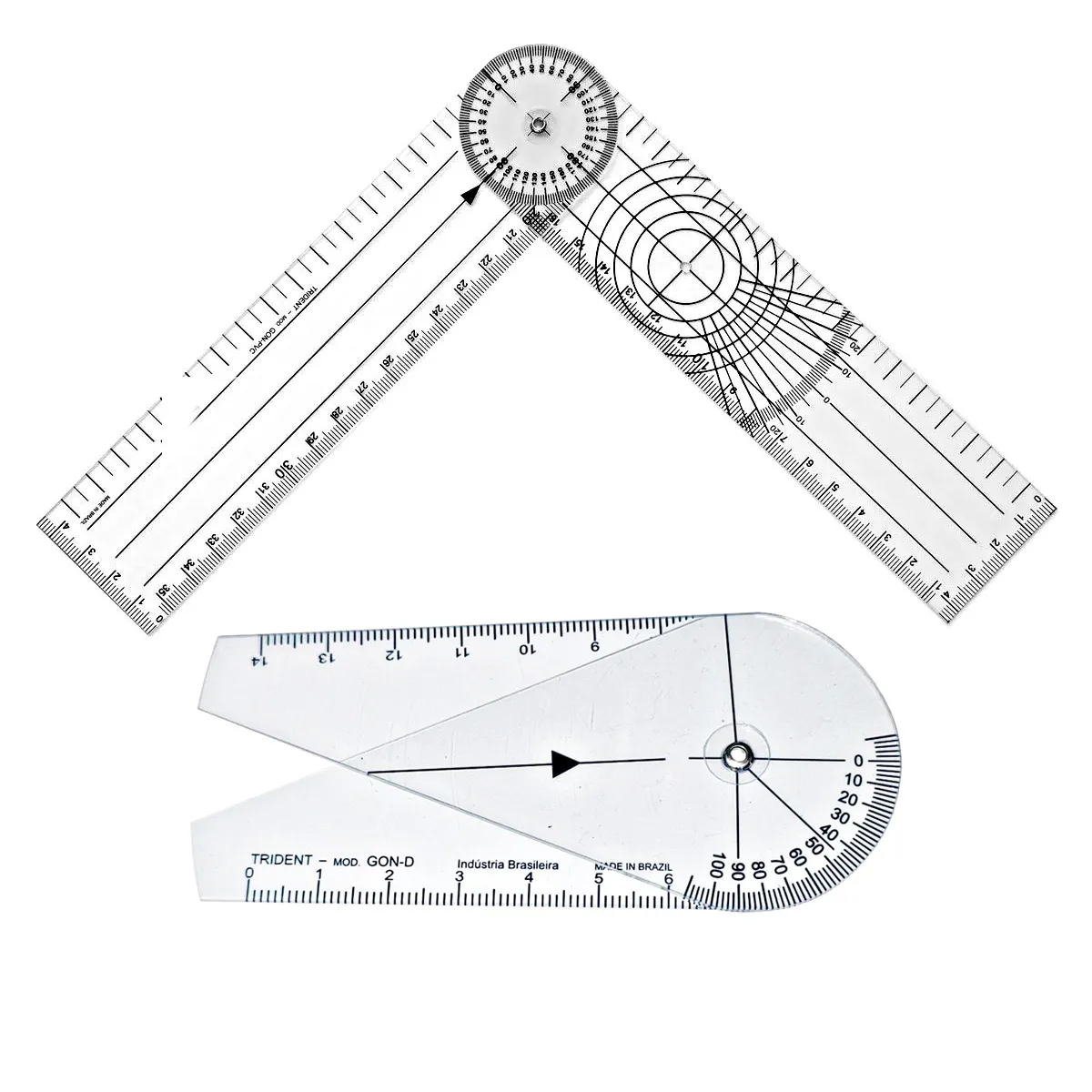 Kit Fisioterapia Goniometro Grande Goniometro Pequeno Pvc